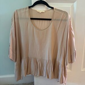 Pink Relaxed Peplum Top